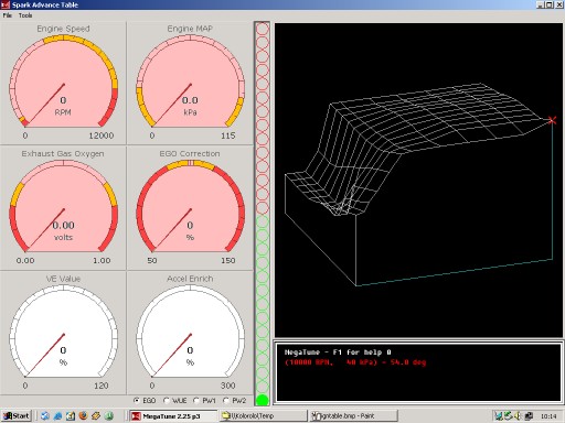 T�ndningstabellen fast i 3-D